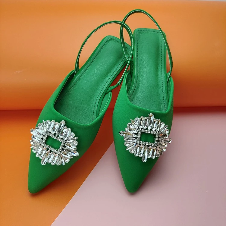 New Fashion Trends Women Rhinestone Shoes Slip-On Pointed Toe Ladies Flat Sandals, Yellow,green,black
New Fashion Trends Women Rhinestone Shoes Slip-On Pointed Toe Ladies Flat Sandals, Yellow,green,black