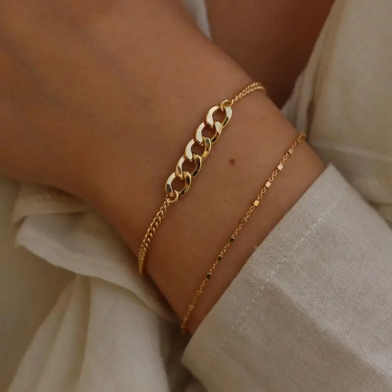 Wholesale Minimalist Stainless Steel Bracelet Valentines Gifts Women Link Chain Bracelet Gold Plated
Wholesale Minimalist Stainless Steel Bracelet Valentines Gifts Women Link Chain Bracelet Gold Plated