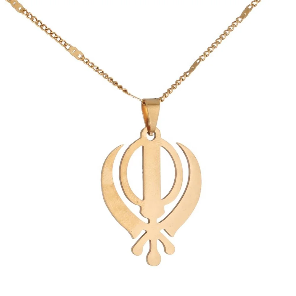 Stainless Steel Sikhism Necklace Pendant Sikh Khanda Jewelry Gold Color Sikhs Necklaces
Stainless Steel Sikhism Necklace Pendant Sikh Khanda Jewelry Gold Color Sikhs Necklaces