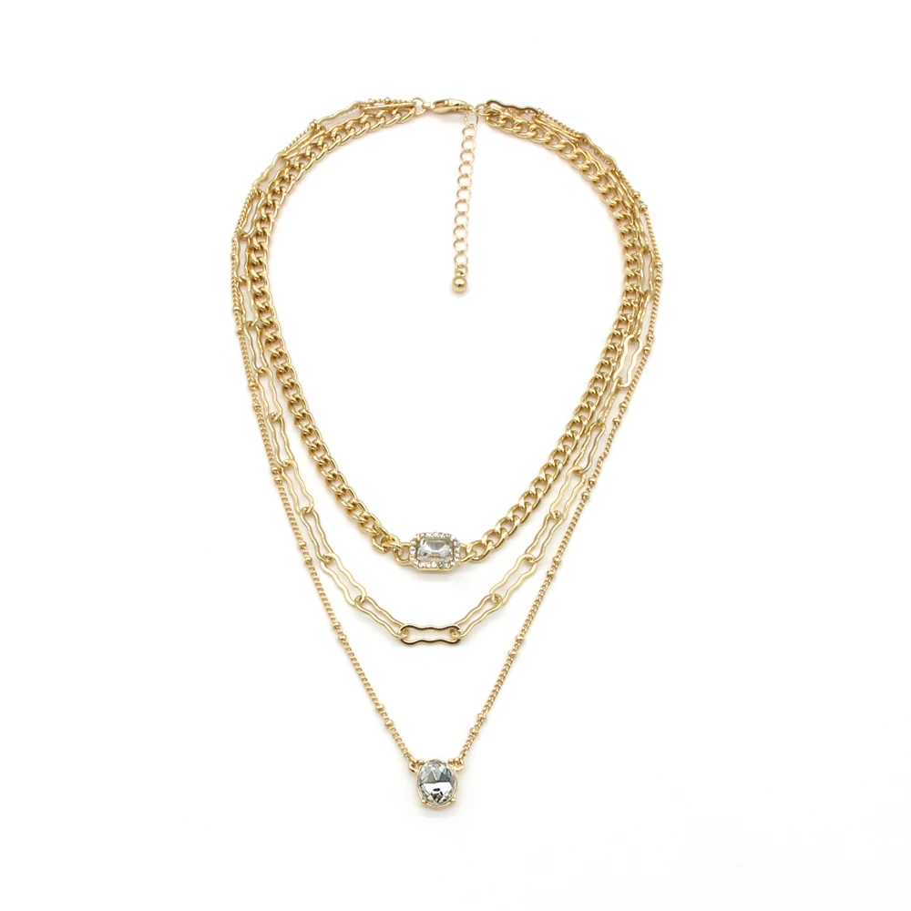 New fashion Multi-layered long chain square pendant diamond metal retro handmade chain simple necklace
New fashion Multi-layered long chain square pendant diamond metal retro handmade chain simple necklace