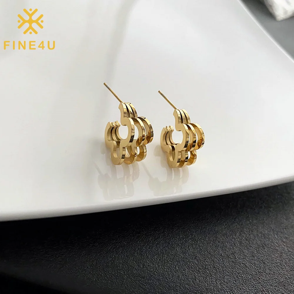 New Design Women Fashion Jewelry Unique Triple Flower Shaped Gold Statement Stainless Steel Earrings
New Design Women Fashion Jewelry Unique Triple Flower Shaped Gold Statement Stainless Steel Earrings