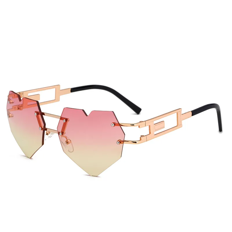 Fashionable Shades Colorful Glass Metal Love Heart Shape Sunglasses Heart Shaped Rimless Sunglasses
Fashionable Shades Colorful Glass Metal Love Heart Shape Sunglasses Heart Shaped Rimless Sunglasses