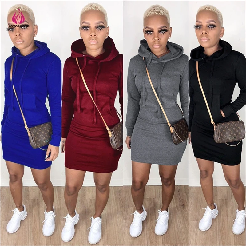 Hot Sale Fall Winter Women Long Sleeve Solid Pullover Fleece Sweater Hoodie Dress, Picture shown
Hot Sale Fall Winter Women Long Sleeve Solid Pullover Fleece Sweater Hoodie Dress, Picture shown