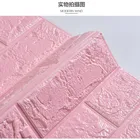 Vinyl PE 3D Tile Soft Wall Foam wallpaper Sticker for decoration pink 3D wallpaper