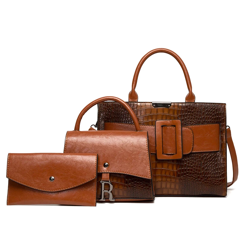 Multi-piece female bag crocodile pattern handbag new European and American retro fashion ladies one-shoulder messenger bag
Multi-piece female bag crocodile pattern handbag new European and American retro fashion ladies one-shoulder messenger bag