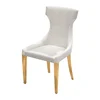 White modern leather gold metal dining table chair design
