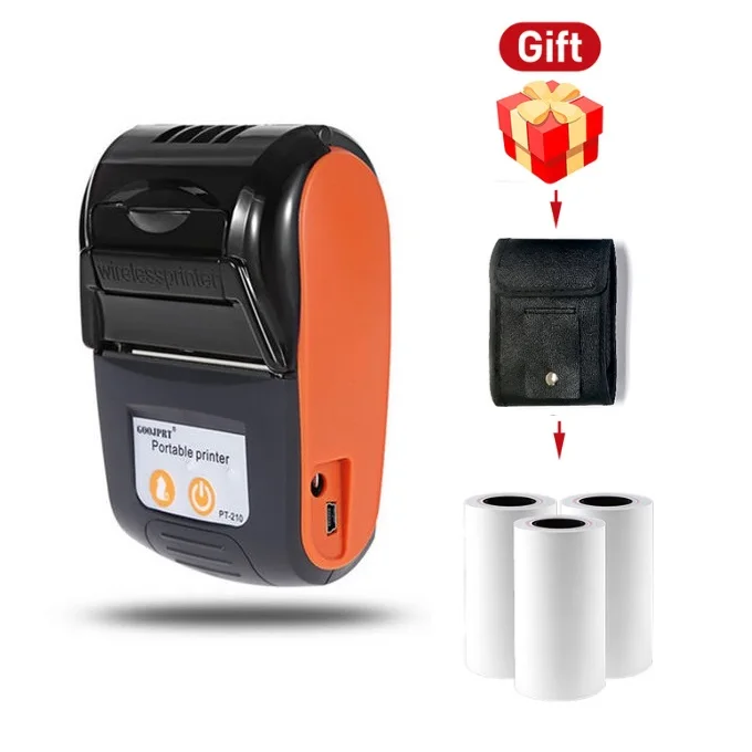 GOOJPRT PT210 58mm mini android thermal printer with free case, paper
GOOJPRT PT210 58mm mini android thermal printer with free case, paper