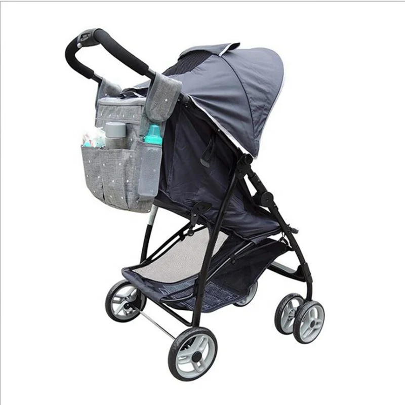 Portable grey polyester waterproof baby diaper stroller organizer bag with insulated cup holders, Customized color
Portable grey polyester waterproof baby diaper stroller organizer bag with insulated cup holders, Customized color