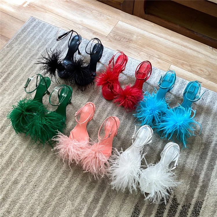 Luxurious European And American Summer Ladies Sandals Ostrich Feather High Heel Shoes Stiletto Heels Shoes, Customized color
Luxurious European And American Summer Ladies Sandals Ostrich Feather High Heel Shoes Stiletto Heels Shoes, Customized color
