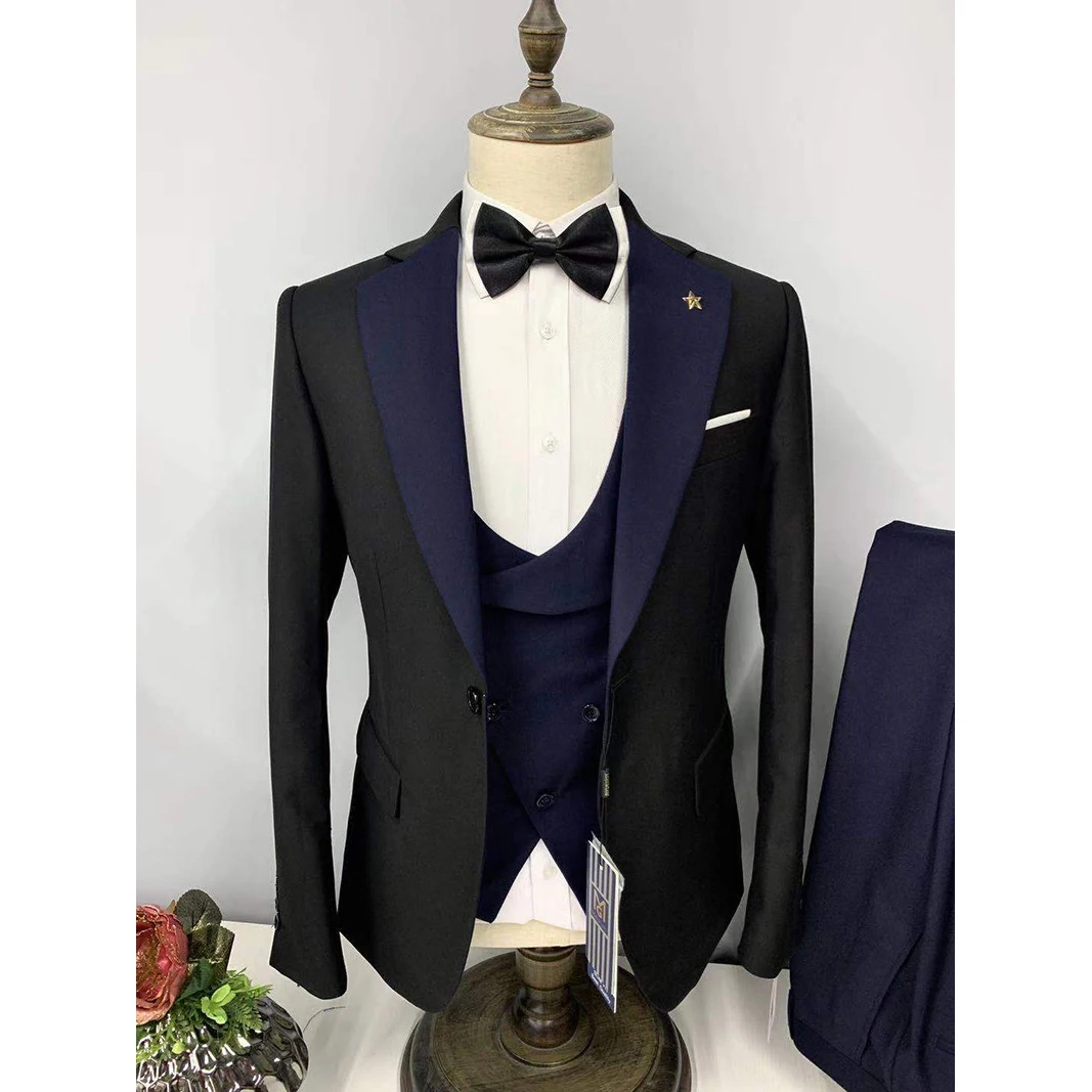Hot Fashion Slim Fit Blazer 3 Pcs Two-piece Set Wedding Formal Peaked Lapel Wedding Prom Terno Masculino Men's Suit
Hot Fashion Slim Fit Blazer 3 Pcs Two-piece Set Wedding Formal Peaked Lapel Wedding Prom Terno Masculino Men's Suit