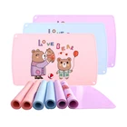 Table Mat Custom Design Washable Silicone Drawing Table Mat Educational Animal Pattern Baby Placemat For Kids