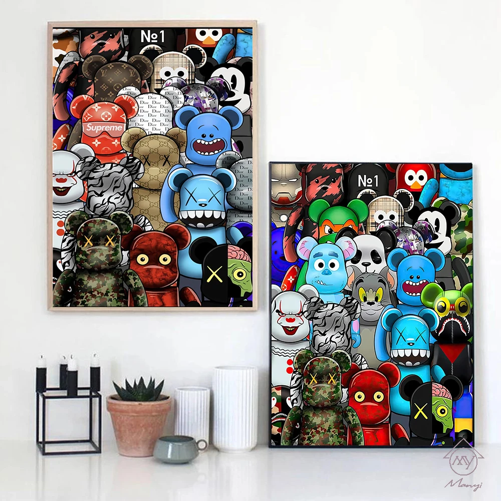 Fashion Bear and Cartoon Mouse Pop Street Wall Art pictures and posters print on Canvas painting For home Living Room decor
Fashion Bear and Cartoon Mouse Pop Street Wall Art pictures and posters print on Canvas painting For home Living Room decor
