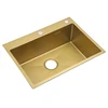 Hot Popular Single Bowl Sus 304 Hand Wash Mini Golden Luxury Stainless Steel Trough Rose Gold Sink For Kitchen