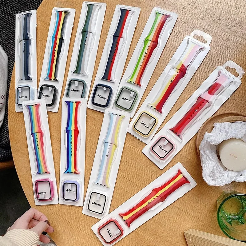 38/40mm 42/44mm Factory Wholesale Rainbow Smart Watch Bands Strap Silicone Bracelet Belt Watchbands, Multi colors, customized colors
38/40mm 42/44mm Factory Wholesale Rainbow Smart Watch Bands Strap Silicone Bracelet Belt Watchbands, Multi colors, customized colors