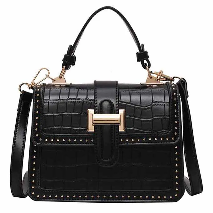 Rivet Decoration Alligator Pattern Pure Color Women Handbag Shoulder Bag, Black/green/orange/white
Rivet Decoration Alligator Pattern Pure Color Women Handbag Shoulder Bag, Black/green/orange/white