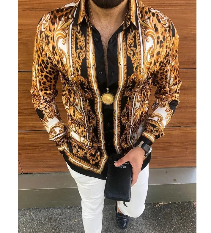 New mens fall 2021 trend long-sleeve fashion casual leopard printing vintage shirt tops, Picture color
New mens fall 2021 trend long-sleeve fashion casual leopard printing vintage shirt tops, Picture color