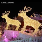 Lighted Light Large Lighted Garden Sculpture Christmas Decoration 3d Gold Led Light Reindeer