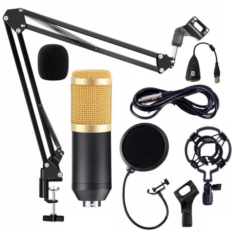 

Microfone bm 800 Studio Microphone Professional Condenser Sound Recording Mic For computer Microfono para Estudio, Black