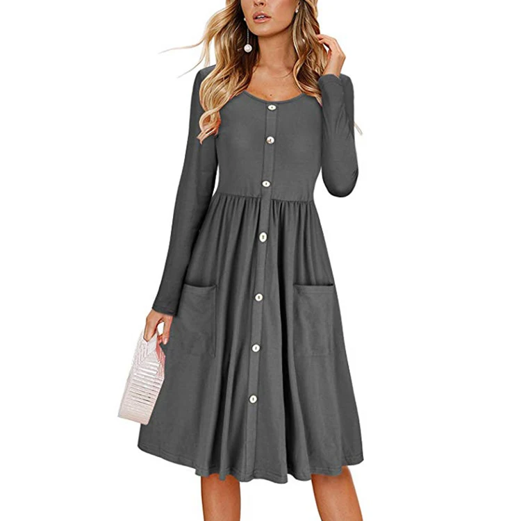 Explosive new feeling clothing women dresses casual solid color round neck long sleeve pocket Casual Dresses, Customized color/as show
Explosive new feeling clothing women dresses casual solid color round neck long sleeve pocket Casual Dresses, Customized color/as show