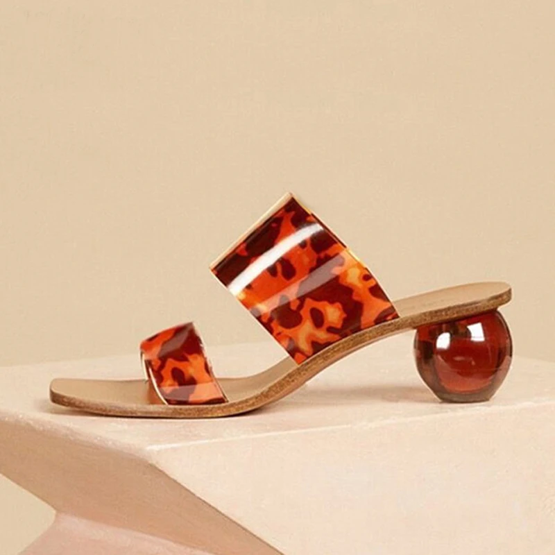 Summer Clear PVC Square Toe Ladies Shoes Transparent Crystal Round Ball Heel Slippers Women Leopard Grain Jelly Sandals
Summer Clear PVC Square Toe Ladies Shoes Transparent Crystal Round Ball Heel Slippers Women Leopard Grain Jelly Sandals