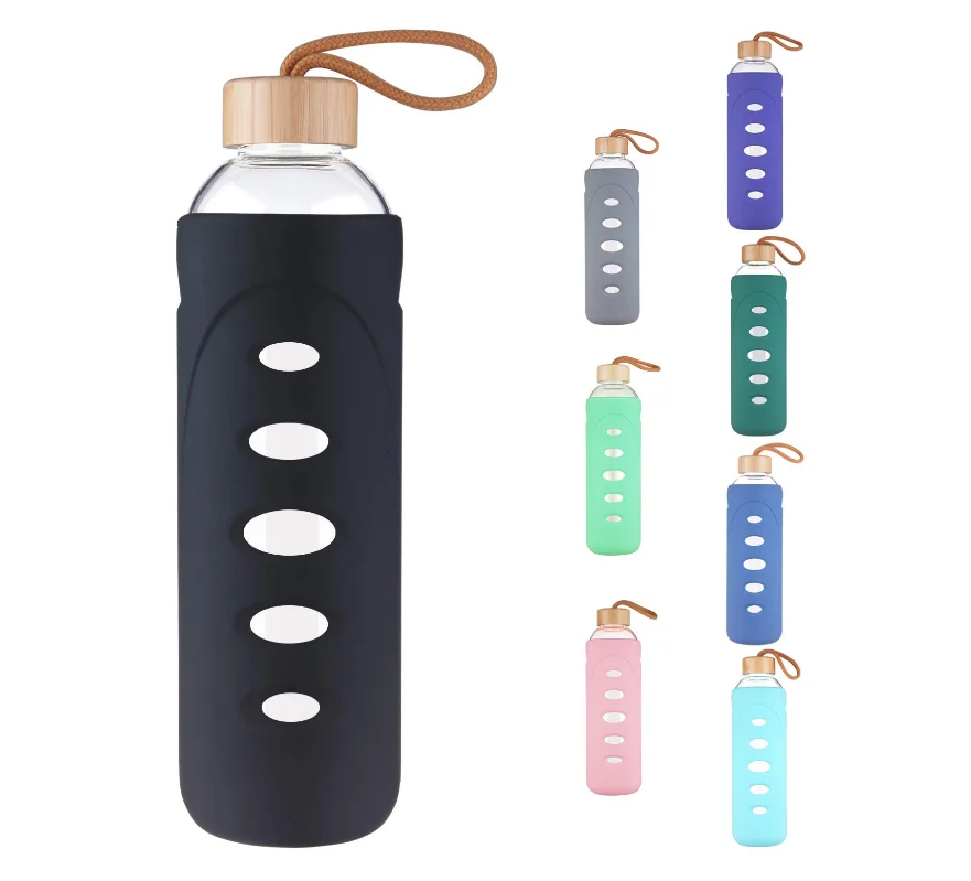 Glass Water Bottles Leak Proof Lid - Wide Mouth Reusable Drinking Container Sleeve & Stainless Steel with Protective Silicone, Customized color
Glass Water Bottles Leak Proof Lid - Wide Mouth Reusable Drinking Container Sleeve & Stainless Steel with Protective Silicone, Customized color