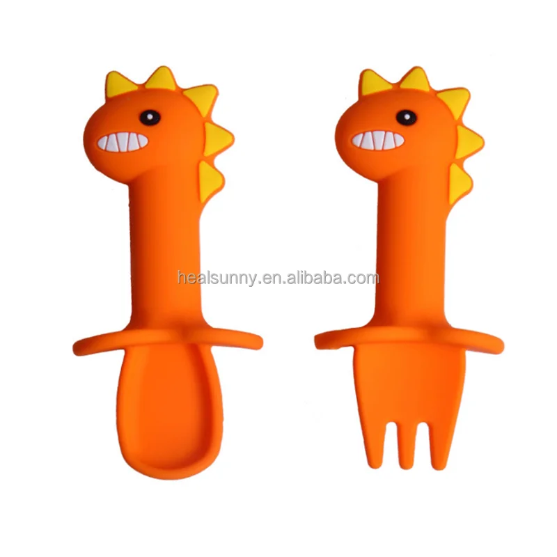 Silicone Baby Fork And Spoon Set Food Grade Soft Silicone Baby Spoons For Training, Customized color
Silicone Baby Fork And Spoon Set Food Grade Soft Silicone Baby Spoons For Training, Customized color