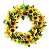 QSLH-WE031 Wholesale Large Sunflower Fall Door Wreath for Decorations
