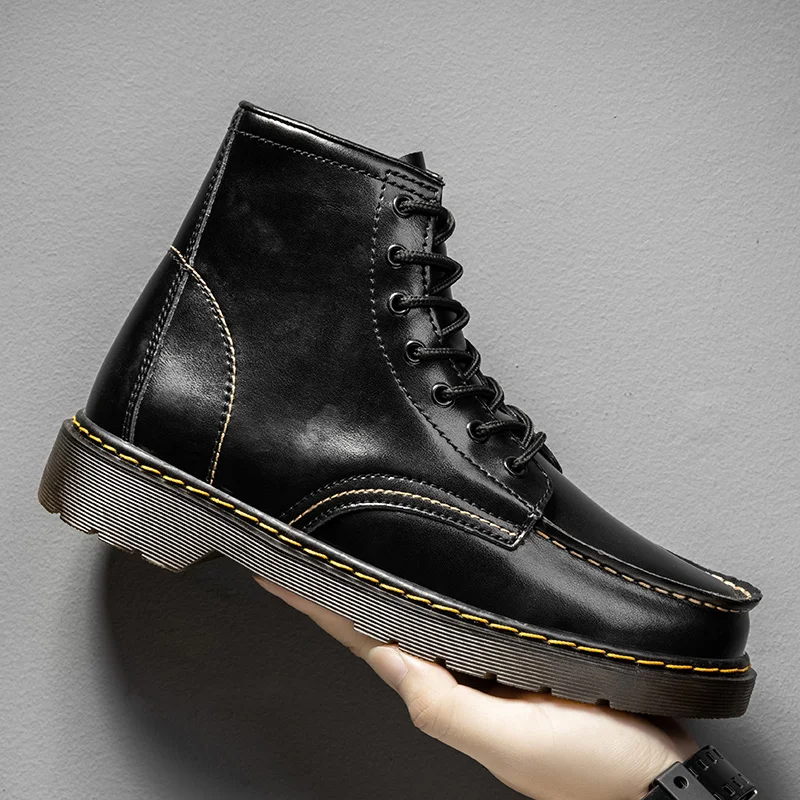Leather 2020 new combat boots British style casual style ankle boots work boots high-top plat men's shoes, Black/brown/red
Leather 2020 new combat boots British style casual style ankle boots work boots high-top plat men's shoes, Black/brown/red