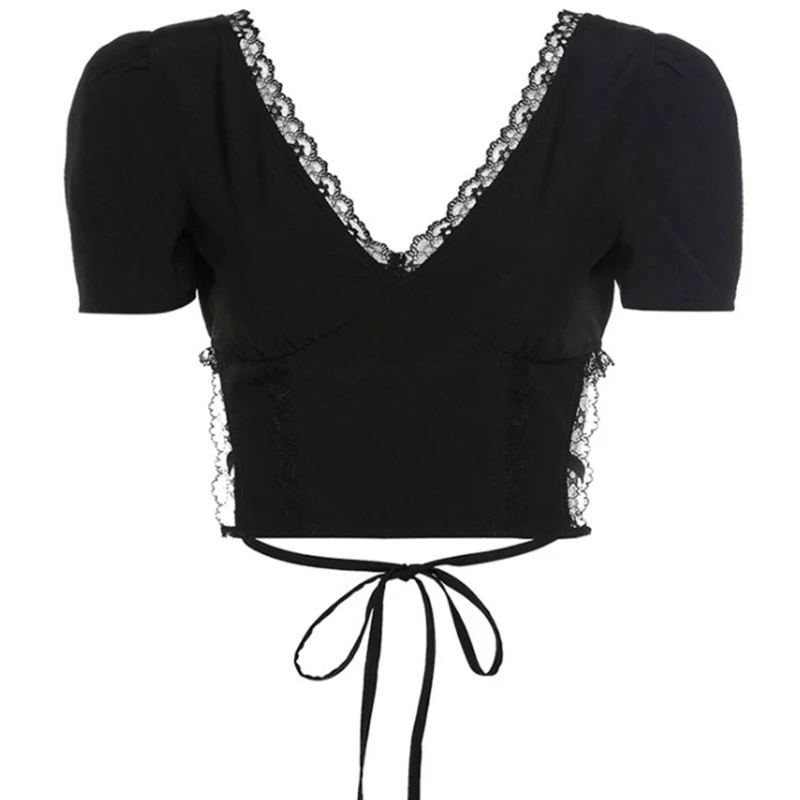 Hot Sale Women Summer Fashion Lace Trim V-Neck Back Lace-up T-shirt Crop Top Clubwear
Hot Sale Women Summer Fashion Lace Trim V-Neck Back Lace-up T-shirt Crop Top Clubwear