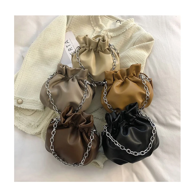 Textured Crossbody Fold Bucket Bags Ruched PU Leather Chain Shoulder Bags Women Solid Color Armpit Purses Ladies Small Clutch
Textured Crossbody Fold Bucket Bags Ruched PU Leather Chain Shoulder Bags Women Solid Color Armpit Purses Ladies Small Clutch