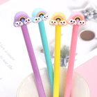 Fashion Cheap Rainbow White Clouds Cute 0.5mm Refills Ink Black Gel Pen