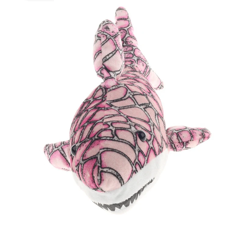 custom stuffed soft plush toy pink shark toy