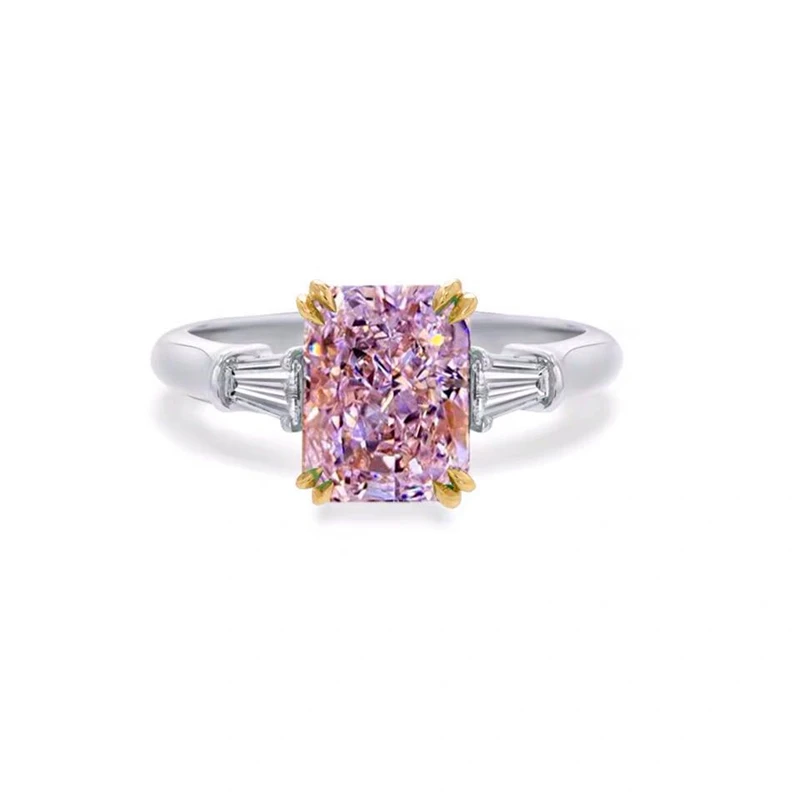 PUSHI18K platinum imported Mosang diamond 2-carat ring pink square diamond tail ring wedding gift woman
PUSHI18K platinum imported Mosang diamond 2-carat ring pink square diamond tail ring wedding gift woman