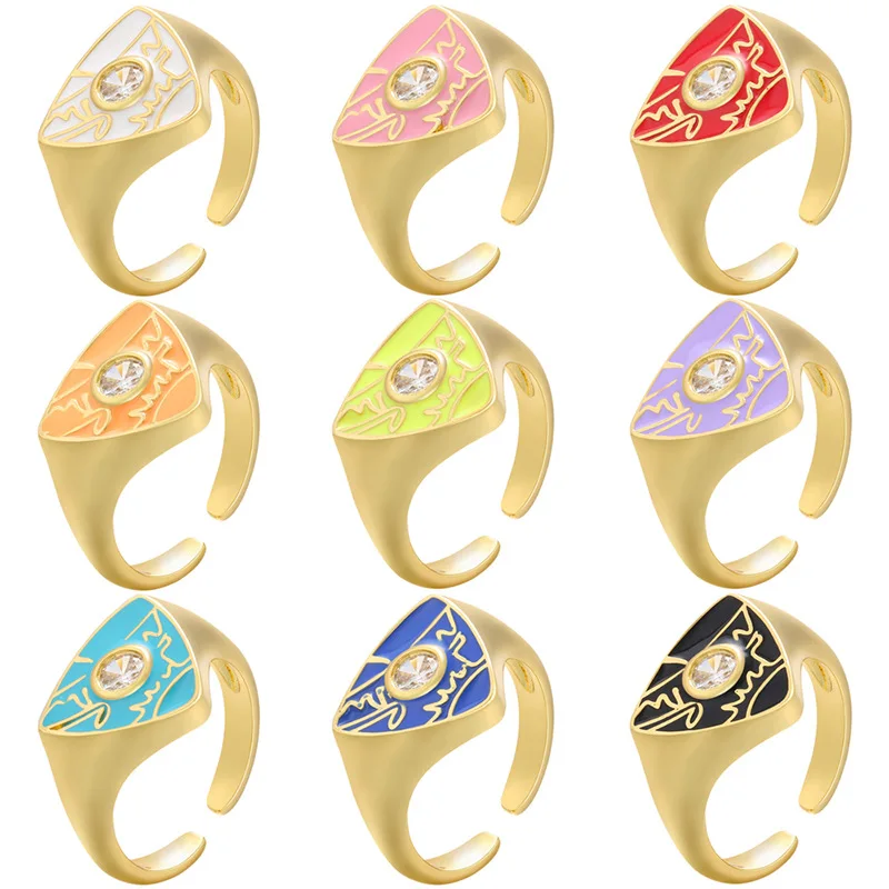 18k Gold Plated Ring Jewelry For Women Fashion y2k Oil Dropping Color Seal Stamp Diamond Adjustable Ring, Like picture
18k Gold Plated Ring Jewelry For Women Fashion y2k Oil Dropping Color Seal Stamp Diamond Adjustable Ring, Like picture