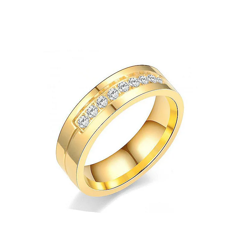 Rhinestone Gold Silver Wedding Band Lady 18K Gold Plated Stainless Steel Couple Stainless Steel CZ Ring 
Rhinestone Gold Silver Wedding Band Lady 18K Gold Plated Stainless Steel Couple Stainless Steel CZ Ring