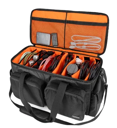 DJ equipment performance storage bag with removable padded bottom for musical instruments and accessories, Photo color
DJ equipment performance storage bag with removable padded bottom for musical instruments and accessories, Photo color
