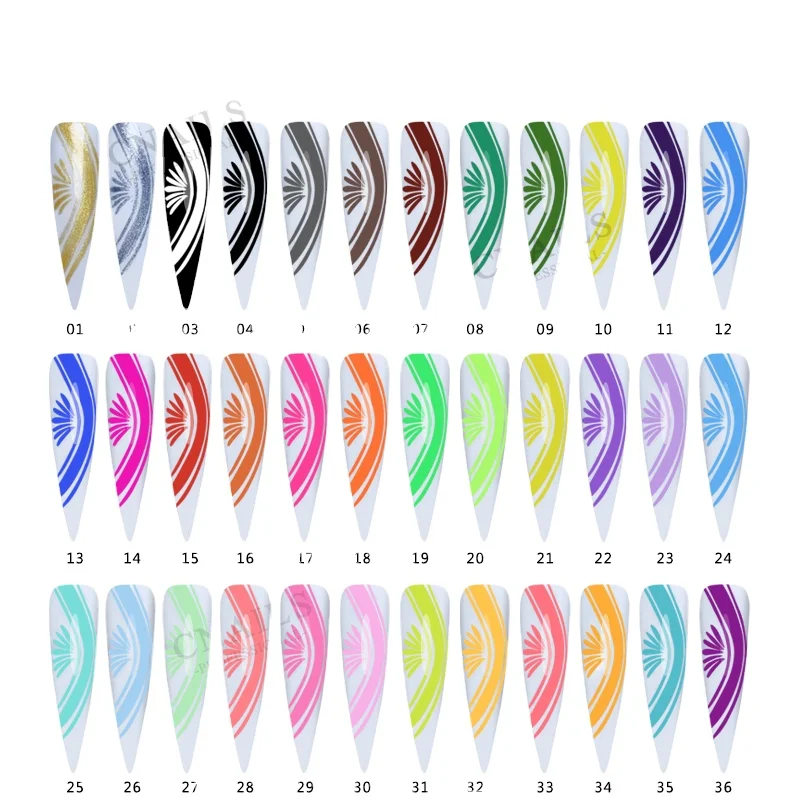 36 Colors Painting UV Gel Art Liner Nails Art Polish Gel Brush Set Nail Art Liner Set KD For Nail Salon Training
36 Colors Painting UV Gel Art Liner Nails Art Polish Gel Brush Set Nail Art Liner Set KD For Nail Salon Training