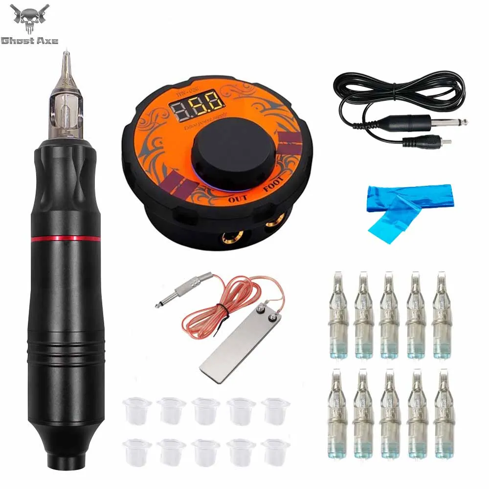 Ghostaxe Rotary Tattoo Machine kits Tattoo Power Permanent Makeup Machine Rotary pen Best for beginners
Ghostaxe Rotary Tattoo Machine kits Tattoo Power Permanent Makeup Machine Rotary pen Best for beginners