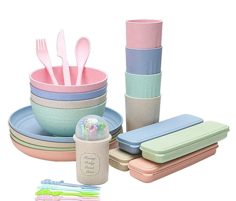 WHY11 29pcs Dinnerware Set Gift Box Flatware Knife Fork Spoon Wheat Straw Tableware Set, Mix color
WHY11 29pcs Dinnerware Set Gift Box Flatware Knife Fork Spoon Wheat Straw Tableware Set, Mix color
