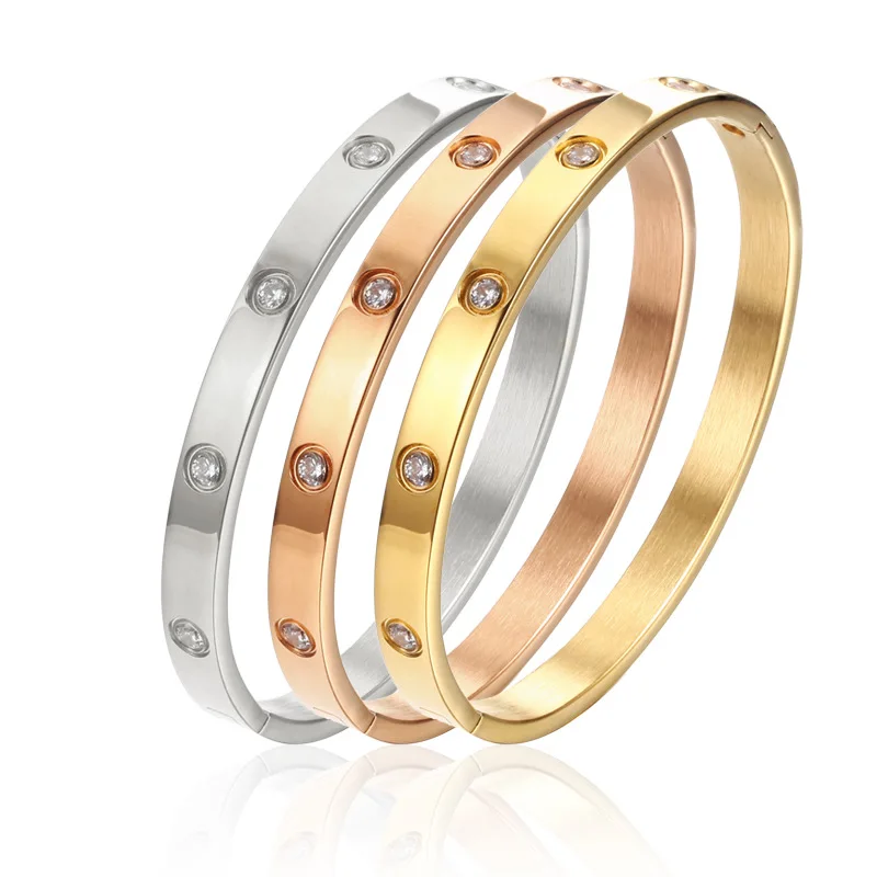 Love Friendship Bracelet Bangle Gold Rose Gold Silver with Cubic Zirconia Stones Stainless Steel Hinged Jewelry With Crystal, Steel/gold/rose gold
Love Friendship Bracelet Bangle Gold Rose Gold Silver with Cubic Zirconia Stones Stainless Steel Hinged Jewelry With Crystal, Steel/gold/rose gold
