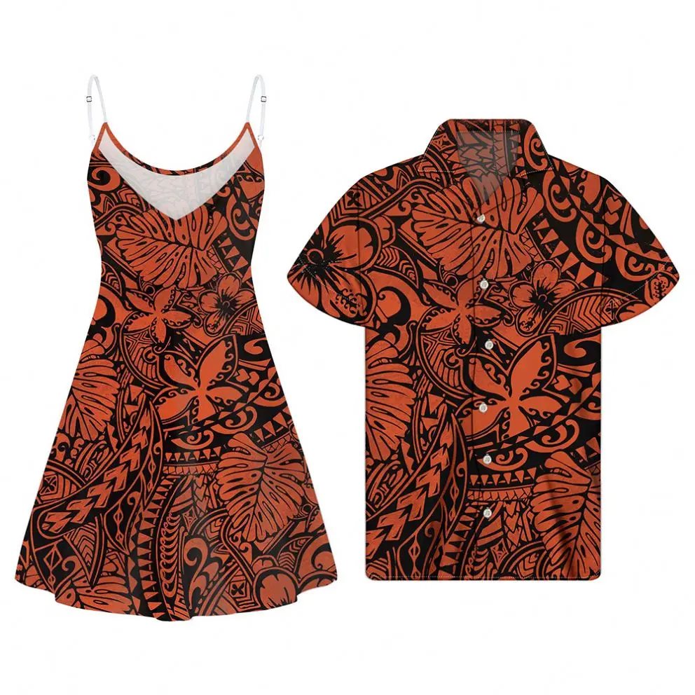 Sexy Red Dress Women Polynesian Pattern with Banana Leaf & Plumeria Couples Matching Clothes Slip V Neck Women Clothing Dress, Customized color
Sexy Red Dress Women Polynesian Pattern with Banana Leaf & Plumeria Couples Matching Clothes Slip V Neck Women Clothing Dress, Customized color