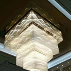 Modern large interior chandelier for restaurant hotels kitchen led square rectangle pendant lights