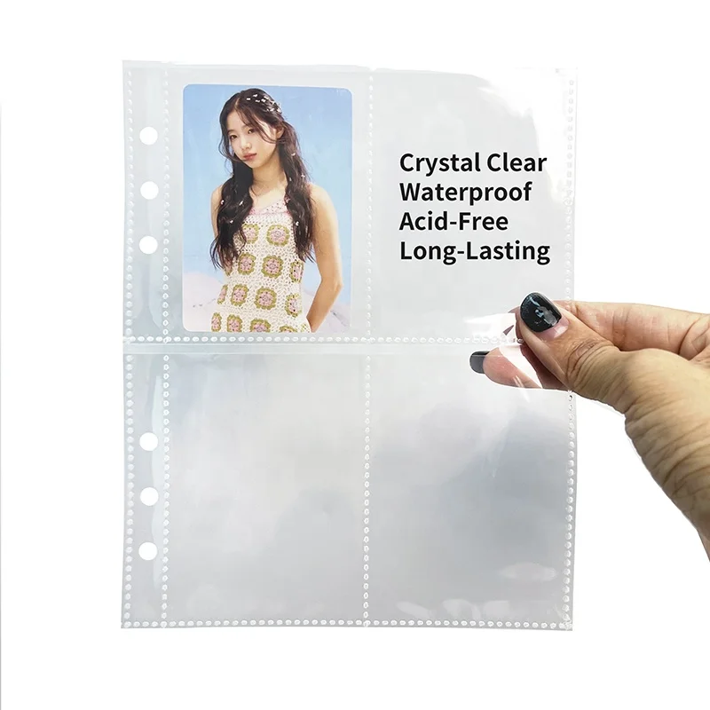 A5 clear pp trading gaming card photo sleeves pp material refills 4 pockets folder sleeve for ring binders file folder
A5 clear pp trading gaming card photo sleeves pp material refills 4 pockets folder sleeve for ring binders file folder