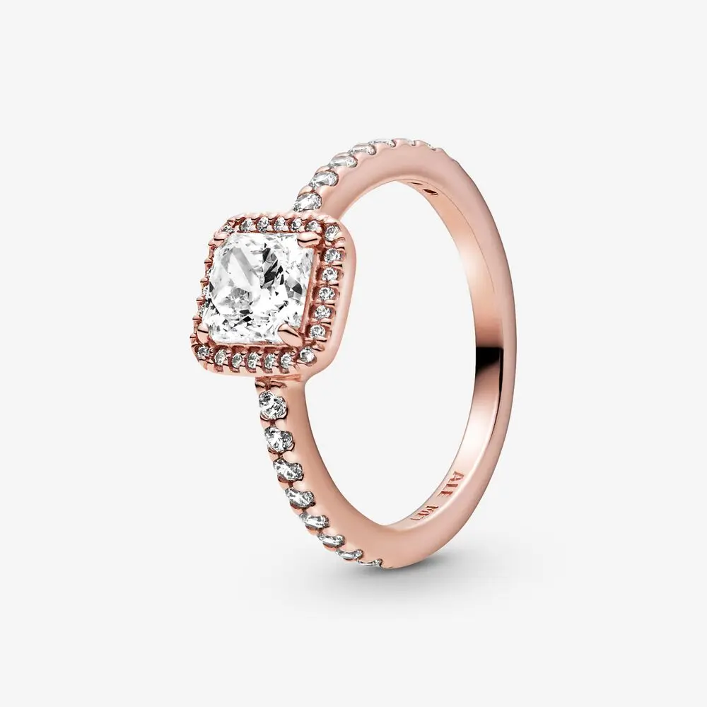 New Stunning Vintage-inspired Square Sparkle Halo Ring For Pandora Women Jewelry, Silver/rose gold
New Stunning Vintage-inspired Square Sparkle Halo Ring For Pandora Women Jewelry, Silver/rose gold