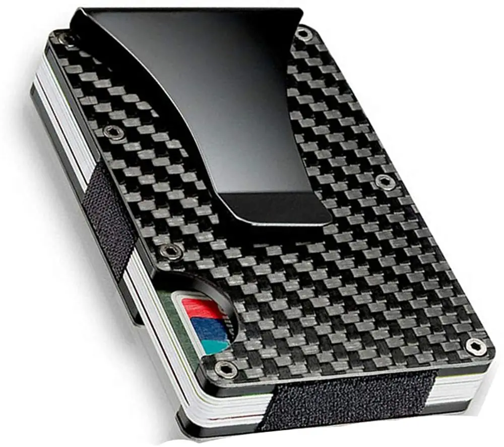 2021 ultra thin carbon fiber card wallet minimalist aluminum credit card holder with money clip, As photo
2021 ultra thin carbon fiber card wallet minimalist aluminum credit card holder with money clip, As photo