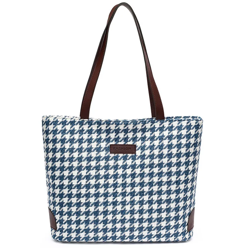 Simple Casual All-match Handbag Trendy Fashion Temperament Ladies Shoulder Bag British Style Houndstooth Fabric Handbag YGH143
Simple Casual All-match Handbag Trendy Fashion Temperament Ladies Shoulder Bag British Style Houndstooth Fabric Handbag YGH143