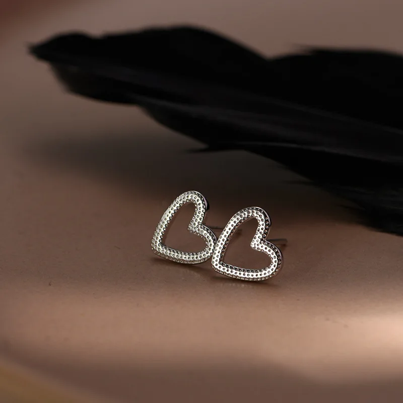 Fashion Jewelry Female Heart Stud Earring 925 Sterling Silver Earrings For Women Gift
Fashion Jewelry Female Heart Stud Earring 925 Sterling Silver Earrings For Women Gift