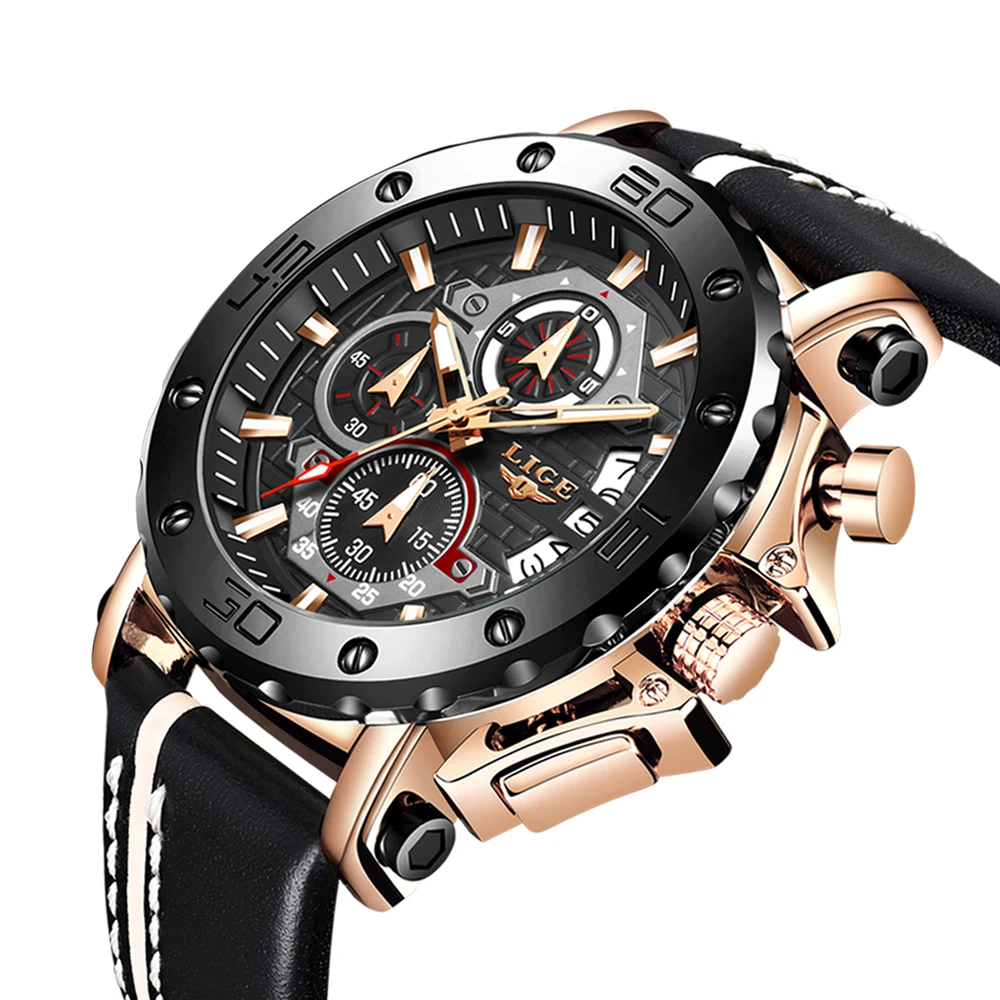 2021 LIGE New Men Watches Luxury Big Dial Military Quartz Watch Leather Waterproof Sport Wristwatch
2021 LIGE New Men Watches Luxury Big Dial Military Quartz Watch Leather Waterproof Sport Wristwatch