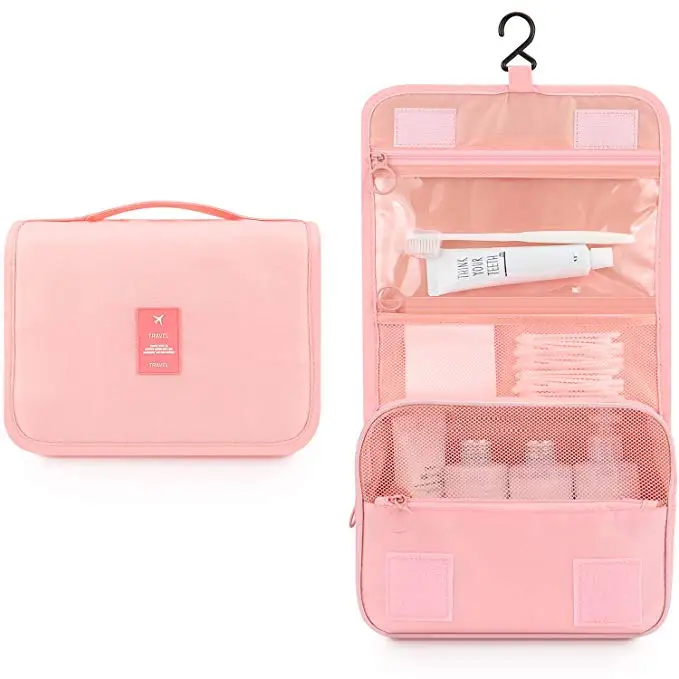 BSCI factory OEM Premium hanging makeup pink travel brush organizer cosmetic toiletry bag, Black or customize
BSCI factory OEM Premium hanging makeup pink travel brush organizer cosmetic toiletry bag, Black or customize