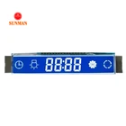 Factory custom monochrome 7 segment small size backlight tn blu digit lcd for air conditioner